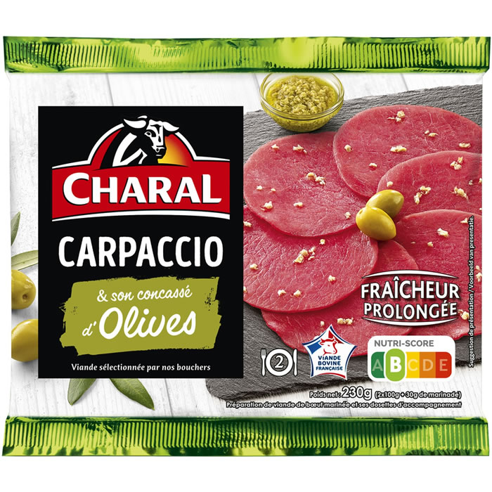 CHARAL Carpaccio Olives. Viande d'origine française