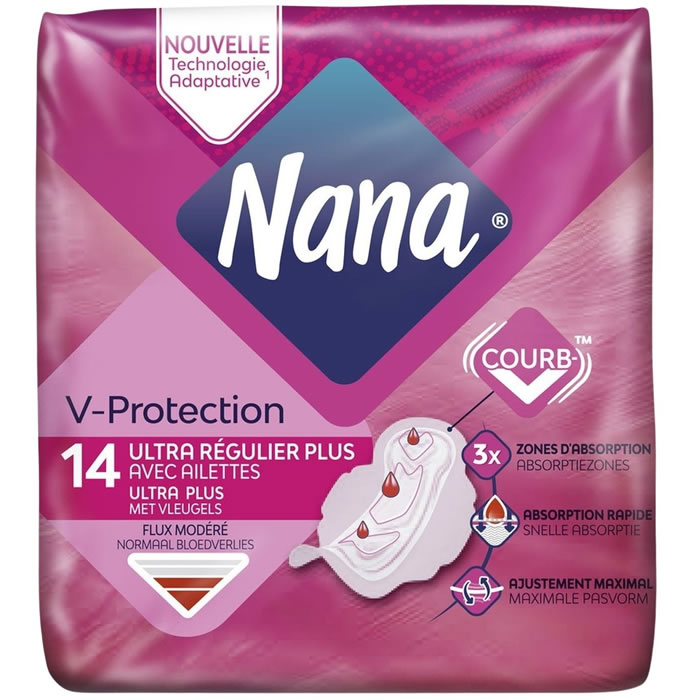 NANA V-Protection Serviettes hygiéniques avec ailettes ultra régulier +