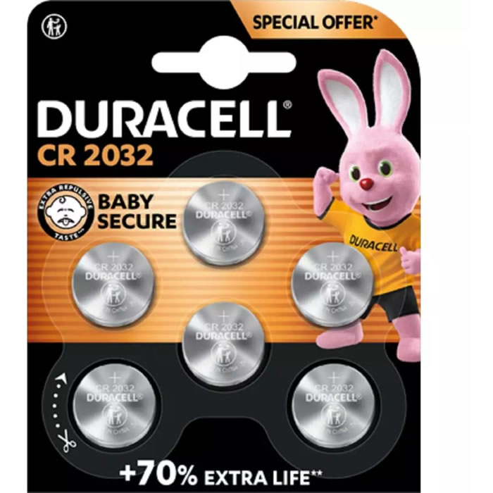 DURACELL Piles boutons lithium - type CR 2032