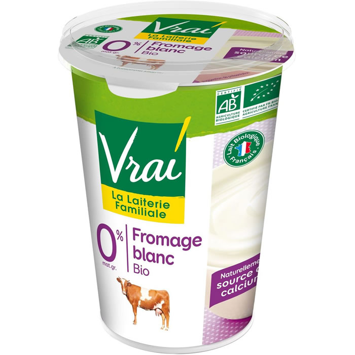 VRAI Fromage blanc bio 0% M.G