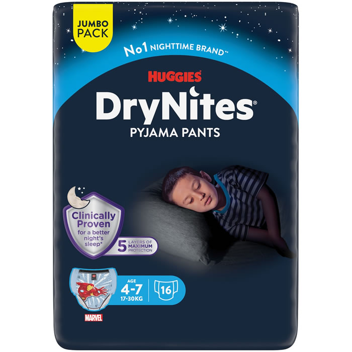 HUGGIES DryNites Couches-culottes absorbantes garçon (17-30 kg)