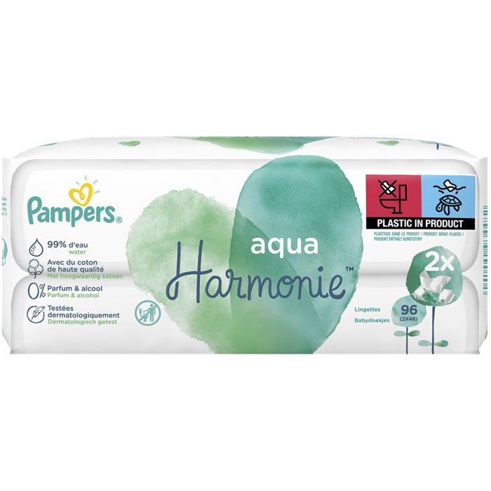 Lingettes bébé Aqua Harmonie PAMPERS : le paquet de 33 lingettes à