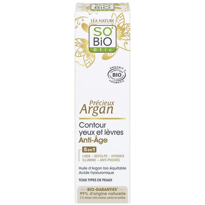 SO BIO ETIC Précieux Argan Contour des yeux et lèvres anti-âge bio