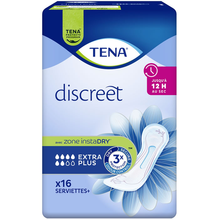 TENA Discreet Serviettes hygiéniques sans ailettes fuites urinaires extra