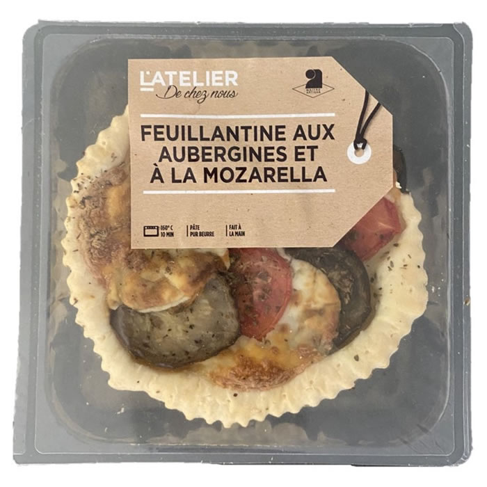 L'ATELIER DE CHEZ NOUS Tarte fine aux aubergines et mozzarella