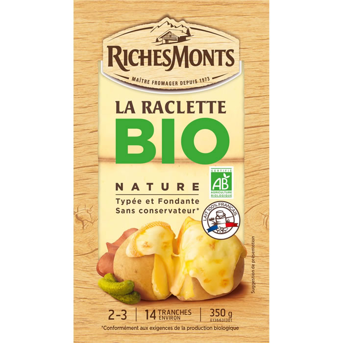 RICHES MONTS Fromage à raclette nature bio