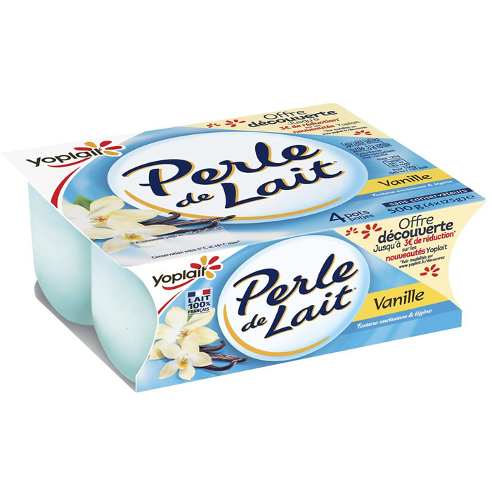 YOPLAIT Perle de Lait Yaourts saveur vanille