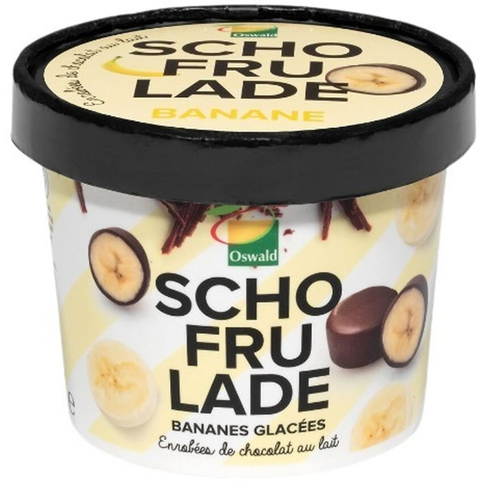 SCHOFRULADE Bananes glacées enrobées de chocolat au lait