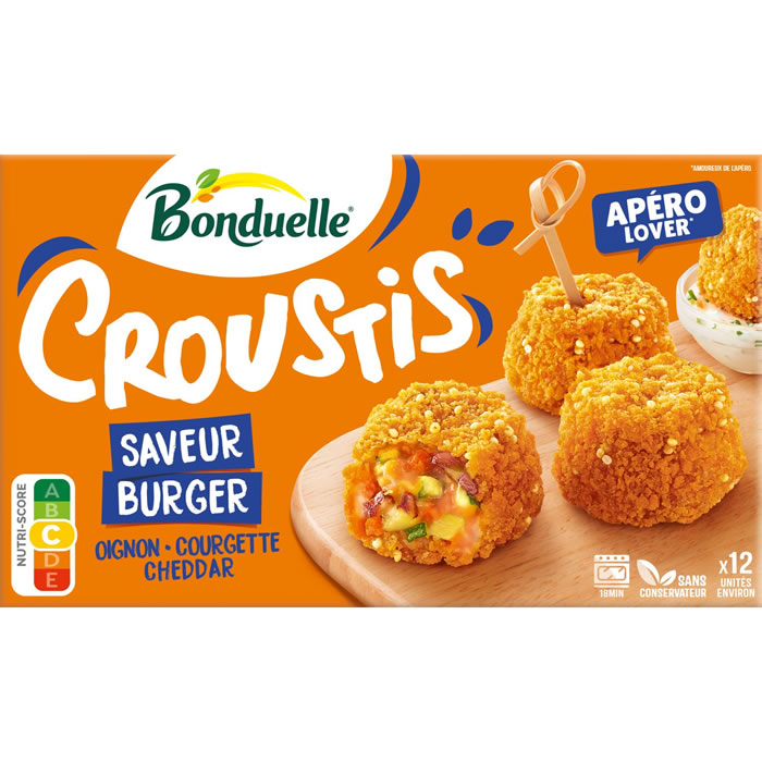 BONDUELLE Croustis Bouchées panées aux courgettes, oignons et cheddar