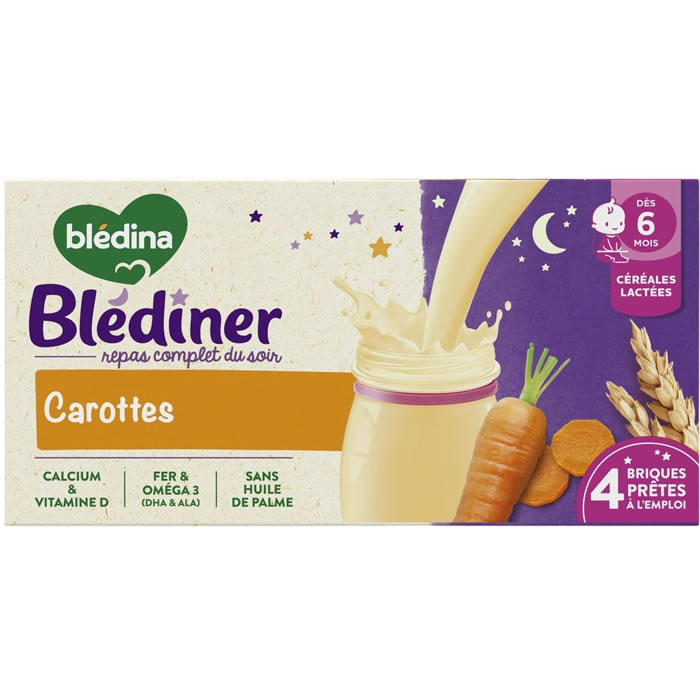 BLEDINA Blédiner Céréales lactées aux carottes dès 6 mois