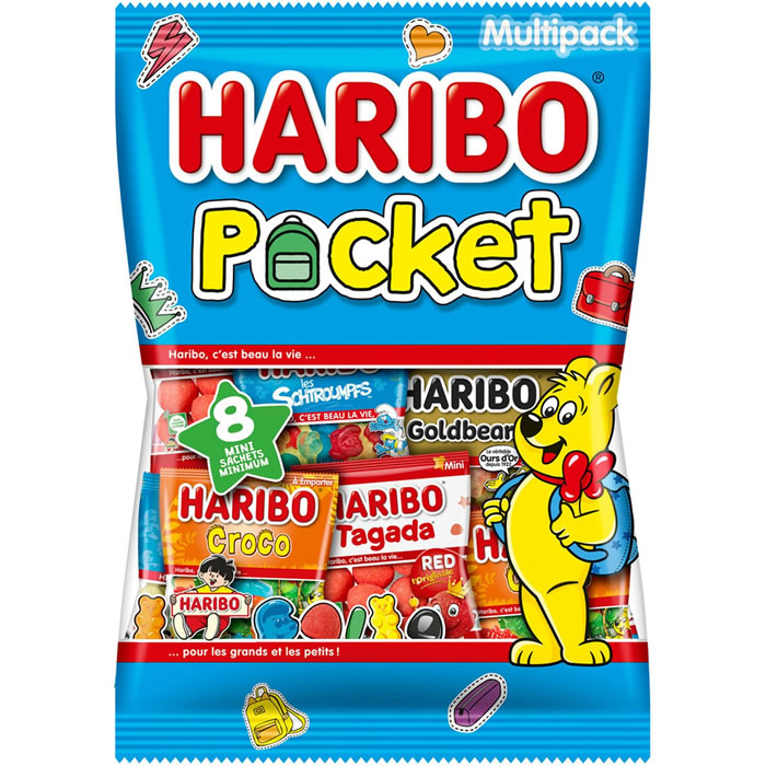 HARIBO Pocket Assortiment de bonbons individuels