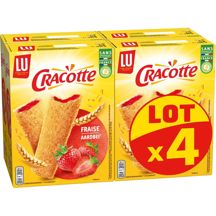 CRACOTTE Biscottes fourrées à la fraise