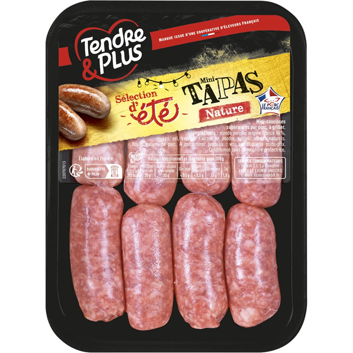 TENDRE & PLUS Mini Tapas Mini saucisses pur porc nature