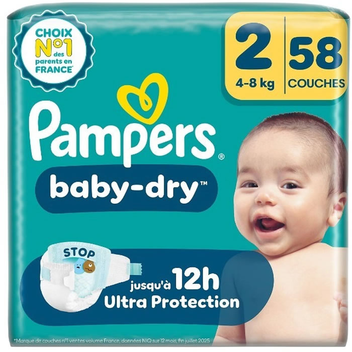 PAMPERS Baby-Dry Couches taille 2 (4-8 kg)
