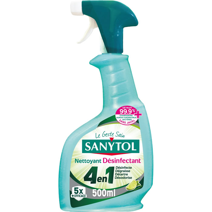 SANYTOL Nettoyant spray désinfectant multi-usages 4en1