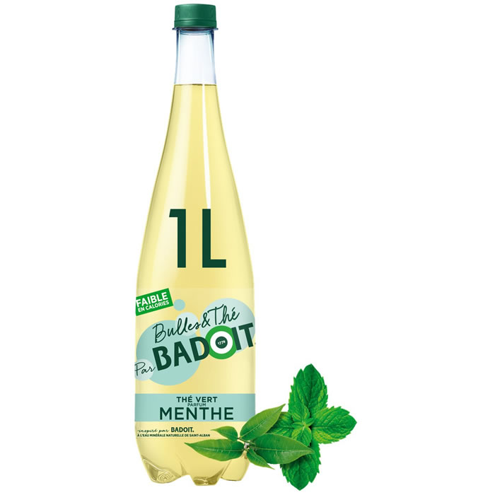 BADOIT Bulles & Thé Eau minérale naturelle gazeuse thé vert et menthe