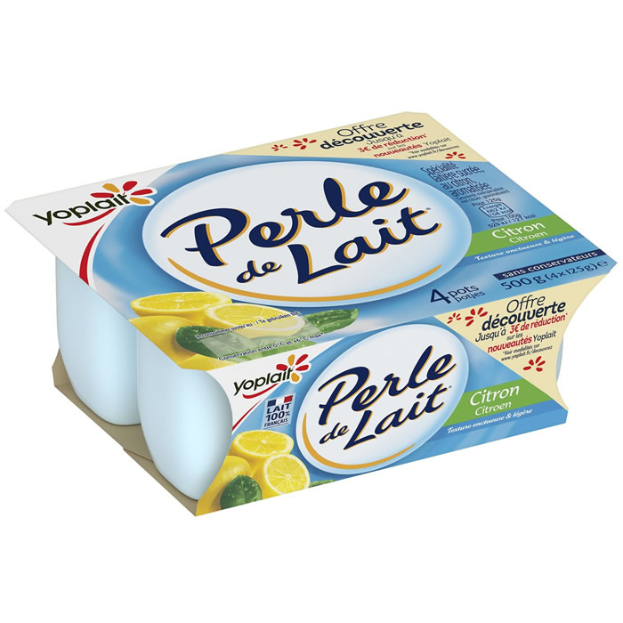 YOPLAIT Perle de Lait Yaourts saveur citron