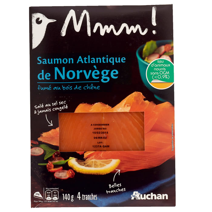 AUCHAN Mmm ! Saumon en tranches de Norvège