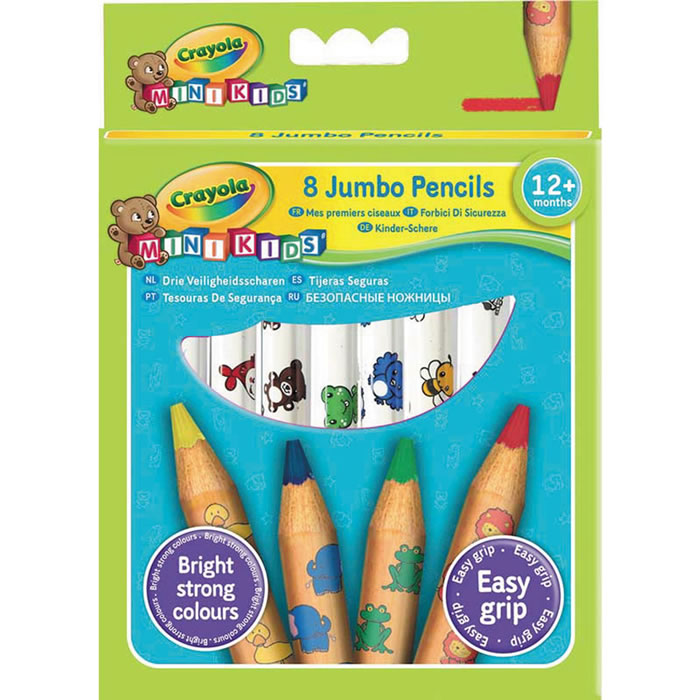 CRAYOLA Mini-Kids 8 maxi crayons de couleur