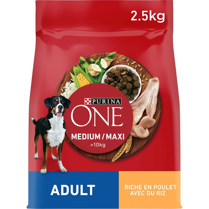 PURINA One Croquettes au poulet et riz pour chien adulte