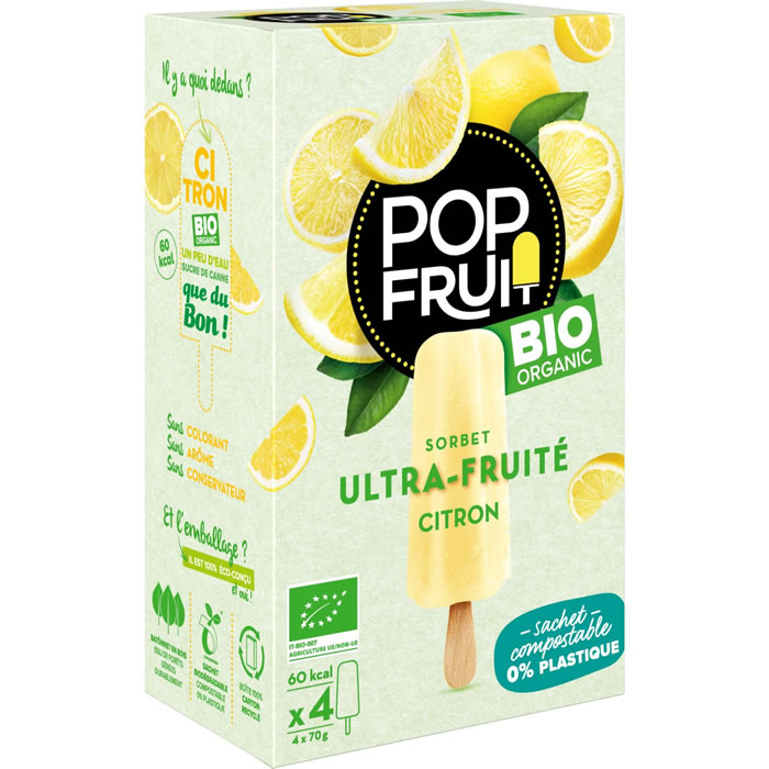 POP FRUIT Ultra-Fruité Bâtonnets glacés au citron bio