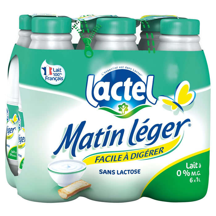 LACTEL Matin Léger Lait 0% M.G sans lactose UHT