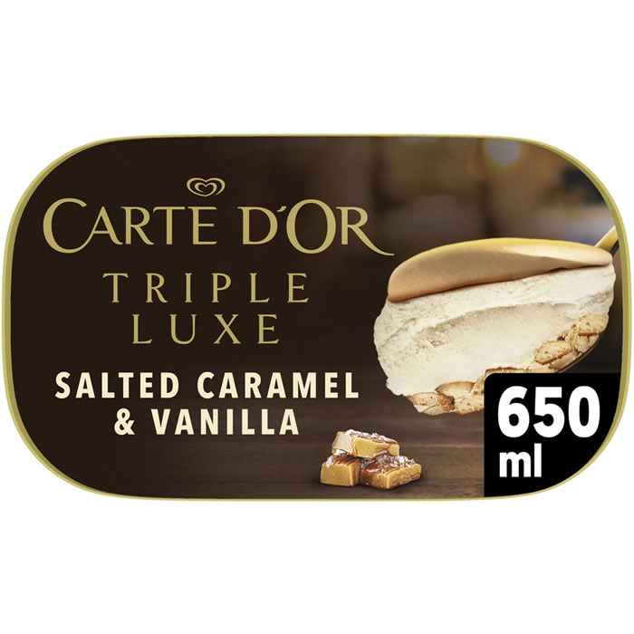 CARTE D'OR Triple Luxe Crème glacée à la vanille et caramel salé