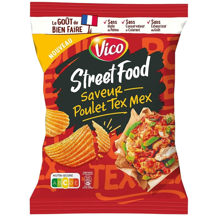 VICO Street Food Chips ondulées au poulet tex mex