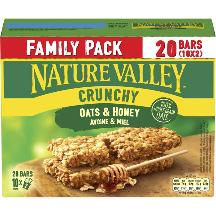 NATURE VALLEY Crunchy Barres céréalières à l'avoine et miel