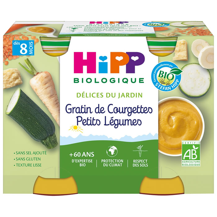 HIPP Gratin de courgettes et petits légumes bio dès 8 mois