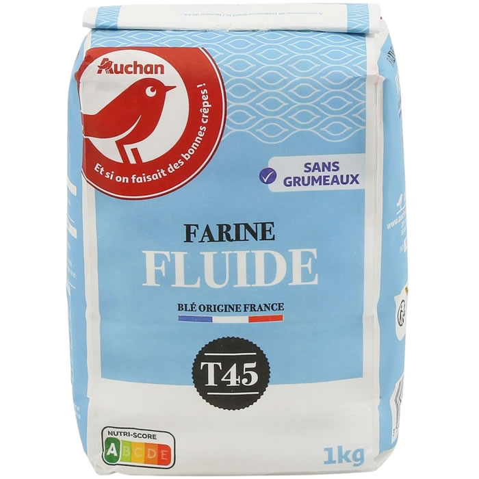 AUCHAN Farine de blé fluide sans grumeaux T 45