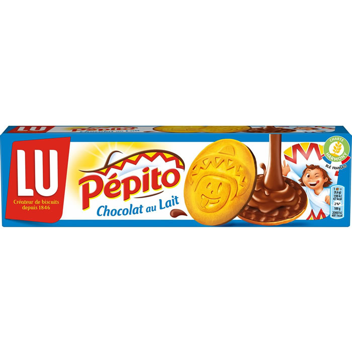 PEPITO Biscuits sablés nappés de chocolat au lait