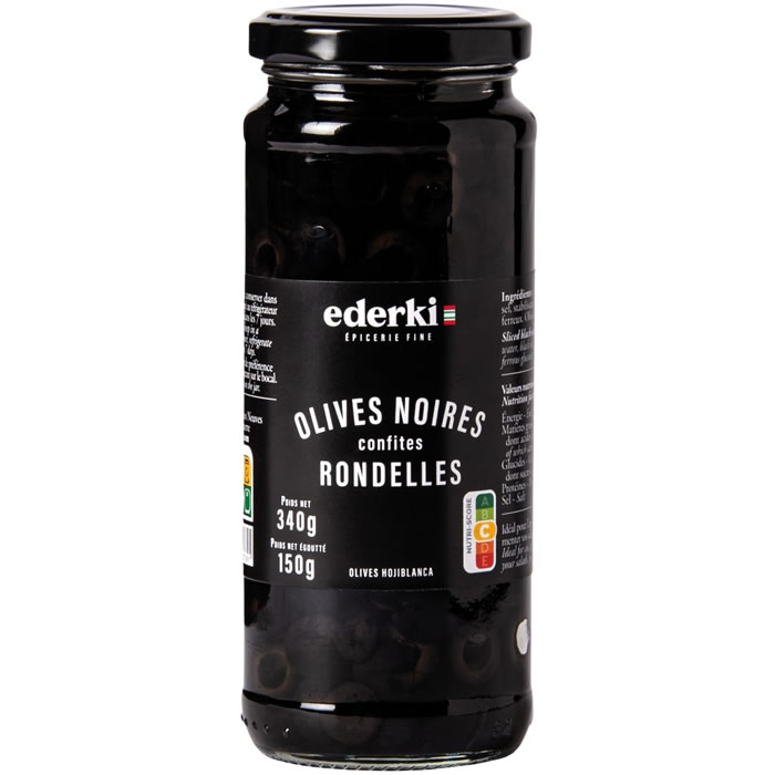 EDERKI Olives noires confites en rondelles