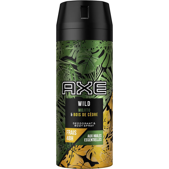 AXE Wild Déodorant spray homme mojito et bois de cèdre 48h