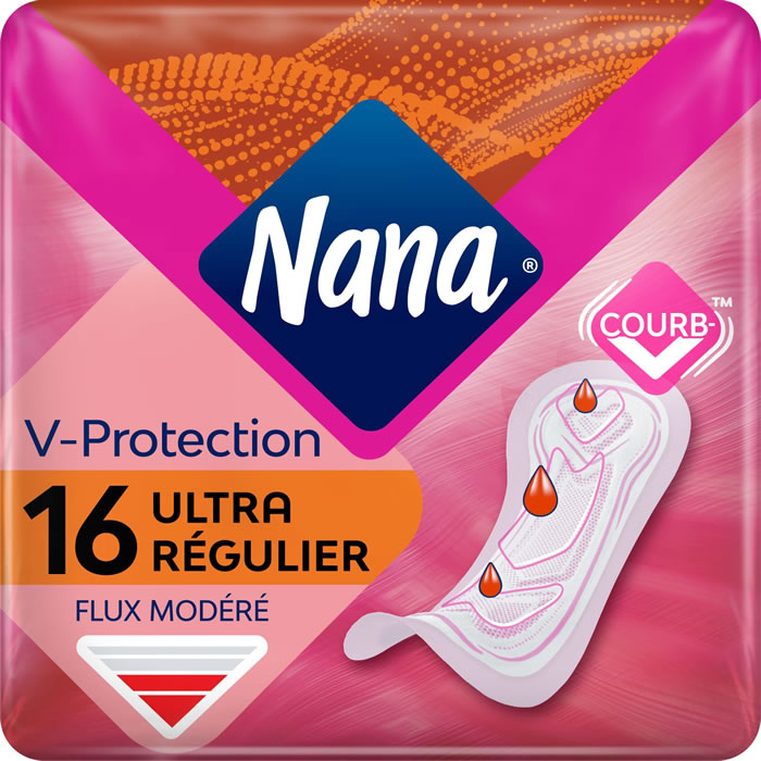 NANA V-Protection Serviettes hygiéniques sans ailettes ultra régulier