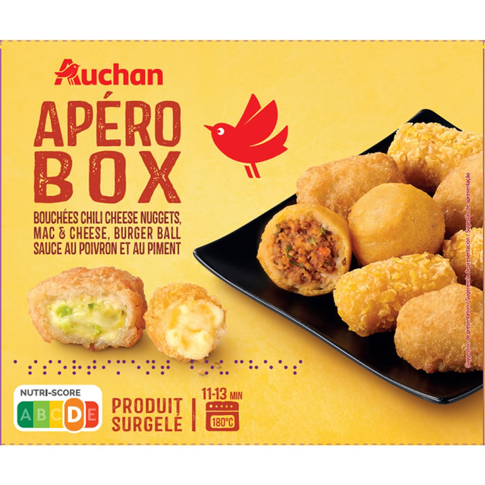 AUCHAN Bouchées panées au cheddar, poivron et piments
