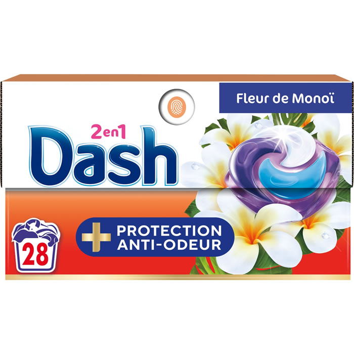 DASH Lessive capsules 2 en 1 fleur de monoï