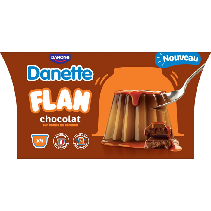 DANETTE Flans au chocolat nappés de caramel