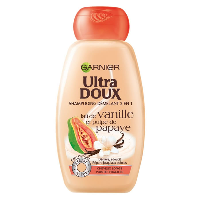 ULTRA DOUX Shampoing 2 en 1 à la vanille et papaye