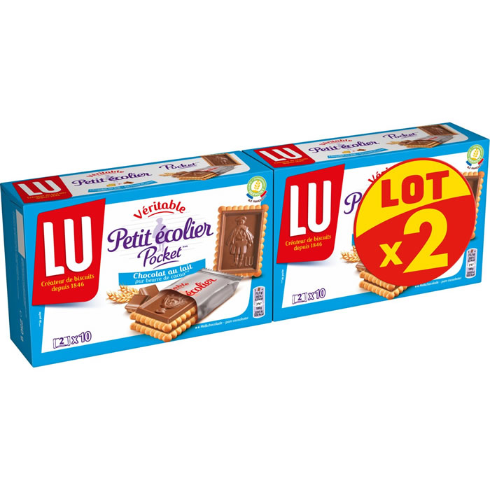 PETIT ECOLIER Biscuits petit beurre avec tablette de chocolat au lait