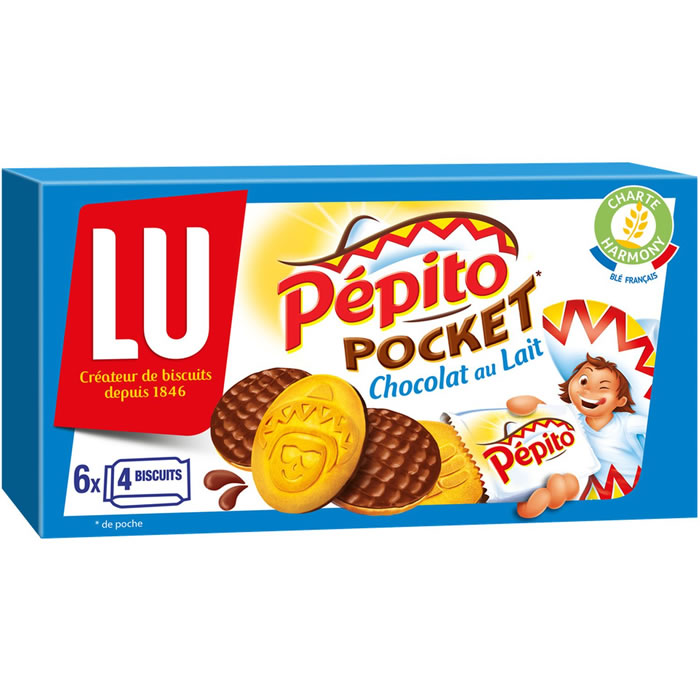 PEPITO Pocket Biscuits sablés nappés de chocolat au lait