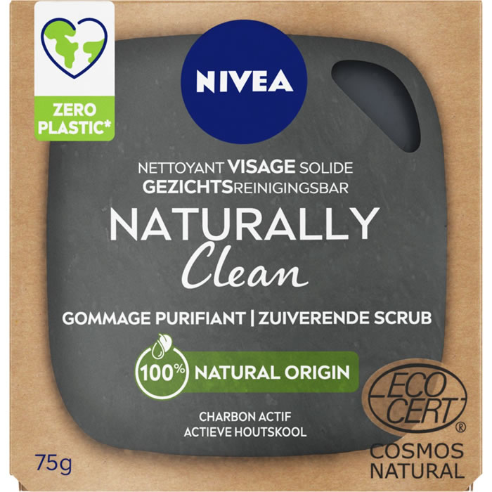 NIVEA Naturally Clean Savon solide visage gommant et purifiant