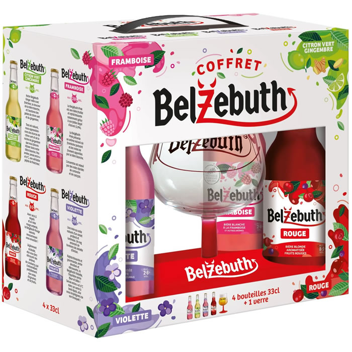 BELZEBUTH Coffret de 4 bières et 1 verre