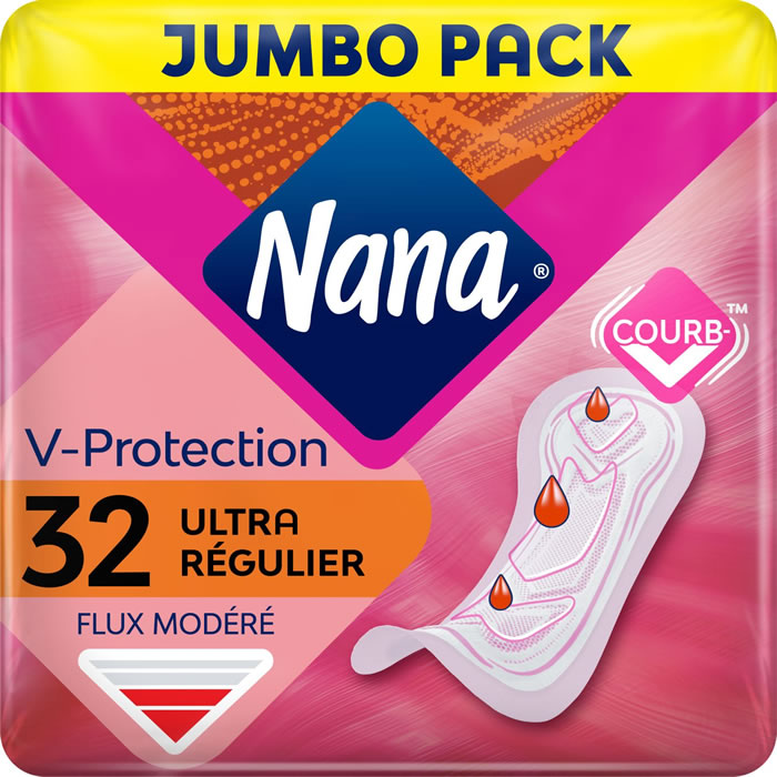 NANA V-Protection Serviettes hygiéniques sans ailettes ultra régulier