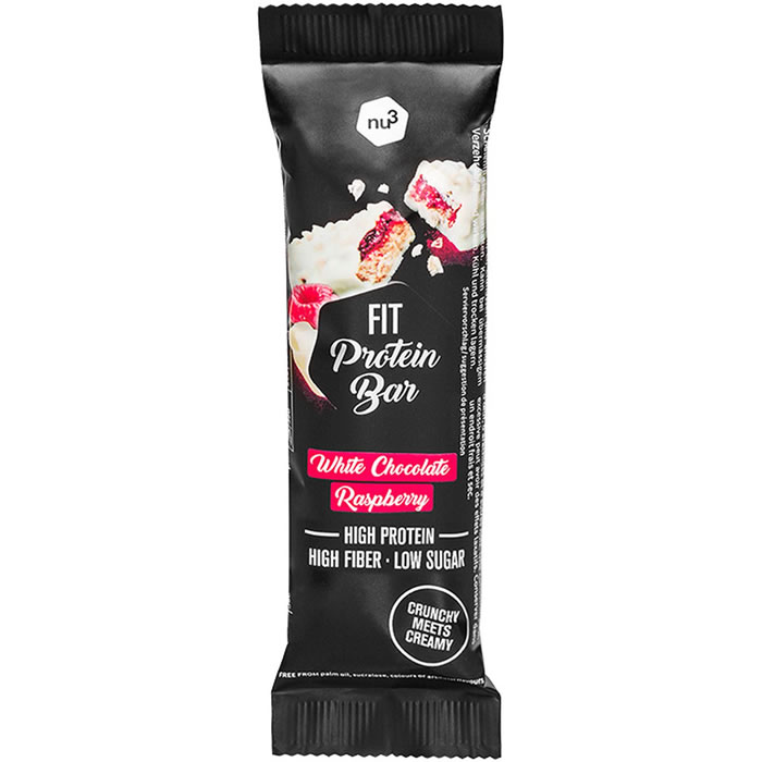 NU3 Barre protéinée au chocolat blanc et framboise