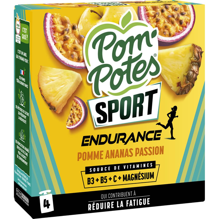 POM'POTES Sport Endurance Dessert pomme, ananas, passion