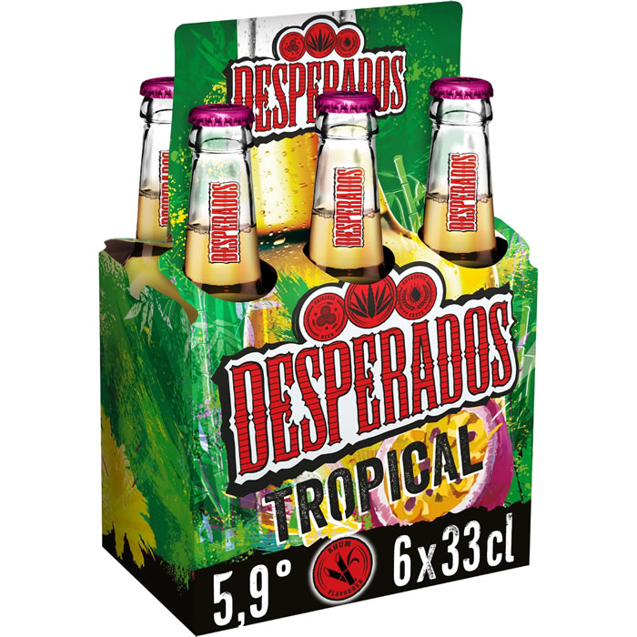 DESPERADOS Tropical Bière aromatisée au spiritueux rhum, passion et citron vert