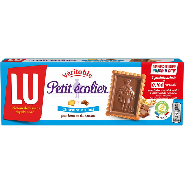 LU Petit Ecolier Biscuits petit beurre avec tablette de chocolat au lait