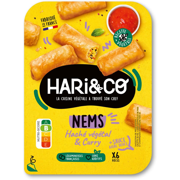 HARI & CO Nems au haché végé et curry avec sauce aigre douce