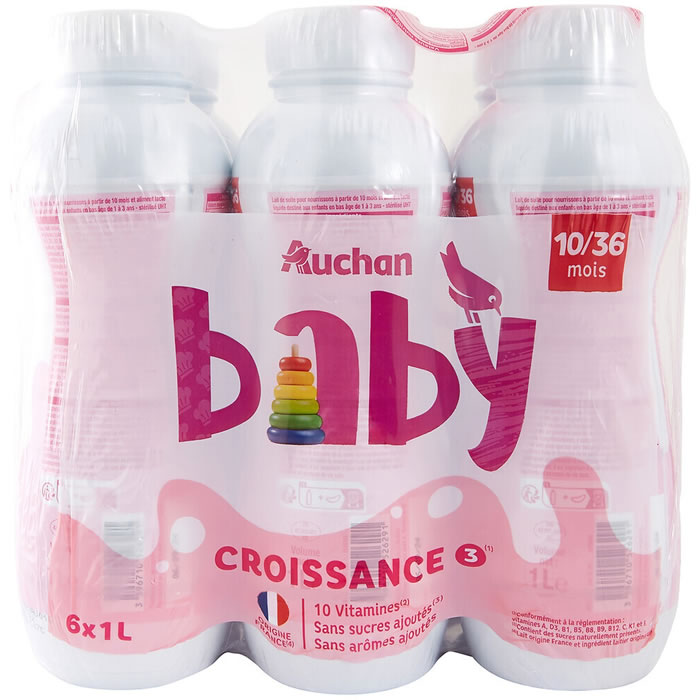 AUCHAN Baby Lait de croissance liquide 10/36 mois